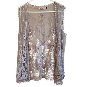 Origami festival lace sleeveless cardigan size OS